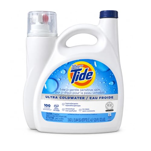 Tide Free & Gentle Liquid Laundry Detergent, 107 loads 154 fl oz, HE Compatible