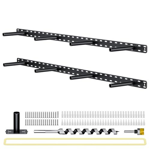 2pcs Large Shelf Brackets Long Floating Shelf Bracket Invisible Floating Shelf Hardware Heavy Duty Floating Mantel Brackets(43"X8"X1.5" with Tools)