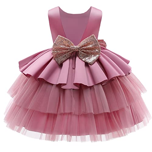 Abito In Velluto Con Paillettes Per Bambina – Vestito Principessa A Tulle, Elegante Per Matrimoni, Compleanni E Feste, Taglie 18 Mesi – 6 Anni