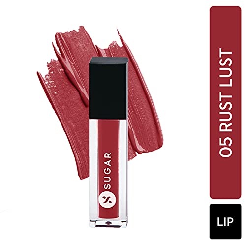 Image of SUGAR Cosmetics Smudge Me Not Liquid Lipsticks for Women | Transferproof & Waterproof | Lasts 12+ Hours | Matte Lipstick | 1.1ml - 05 Rust Lust