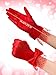 Bencailor Women Lace Gloves Wedding Tea Party Gloves Bow Short Mitten Elegant Accessories for 1920s Opera Funeral(Red,Lace Style)