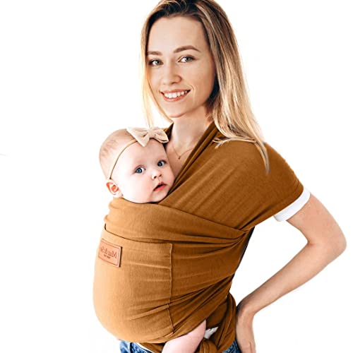 Image of Premium Cotton Baby Wrap Carrier with Front Pocket Newborn to Toddler One Size Fits All Newborn Ultra Soft Baby Carrier wrap by Max&So