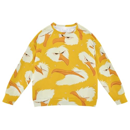 JUNZAN Cartoon Albatross Yellow Little Kids Pullover Hoodie Fleece Kids Hoodies Boys Camping 4T