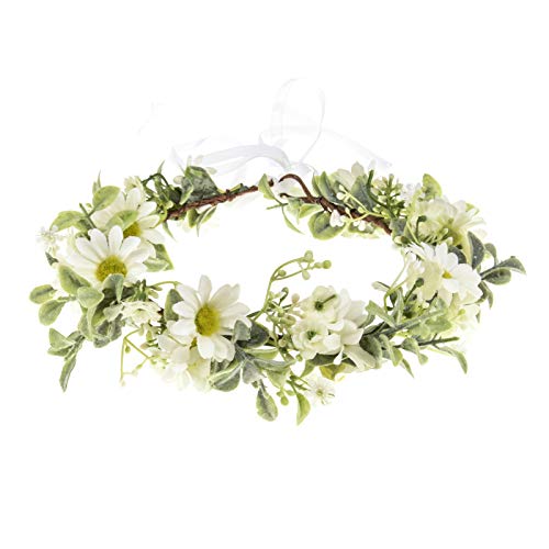Image of Floral Fall Sunflower Halo Wedding Crown Flower Girls Headband Birthday Party Headpiece FL-18