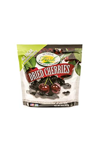 Dried Dark Sweet Cherries, 32oz Bag, No Added Sugar, Sunrise Fresh Dried Fruit