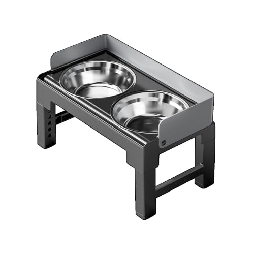 Nihig調節可能なスタンド付き 犬 食器台 昇降式ドッグボウル ペットボウル フードボウル 中型犬 ご飯皿 大型犬 ペット用品 食器 フードスタンド付き エサ台 高度調節5段 ステンレスボウル 早食い防止ボウル ペット 犬 えさ皿 えさ台 滑り止め 給餌