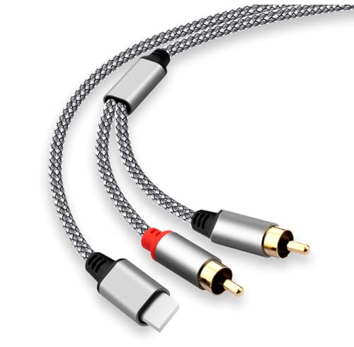 Câble RCA compatible avec i-Phone, iOS à l'adaptateur de Cordon audio RCA AUX, Adaptateur...