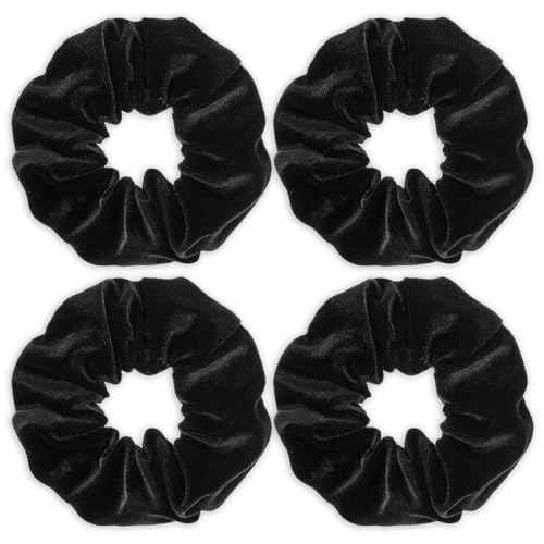 4 sztuki gumek do włosów dla kobiet Scrunchies aksamitne, miękkie, elastyczne opaski do włosów, modne gumki do warkocza, ozdoba do włosów dla nastolatków i kobiet, na karnawał, grube, kręcone, cienkie