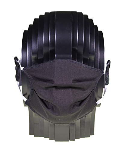 Mehrweg Mund- und Nasen-Maske aus 100% Baumwolle, waschbar bis 95 Grad, Made in Germany by biberna, Größe L bis XL, schwarz, 3er Cover