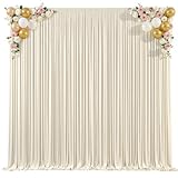 10x12ft Beige Backdrop Curtains for Parties Wedding Photo Wrinkle Free Beige Polyester Photoshoot Drapes...