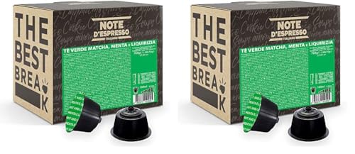 Note d'Espresso - Cápsulas de Té Verde Matcha con Menta y Regaliz - Compatibles con Cafeteras NESCAFE'* DOLCE GUSTO* (Paquete de 2)