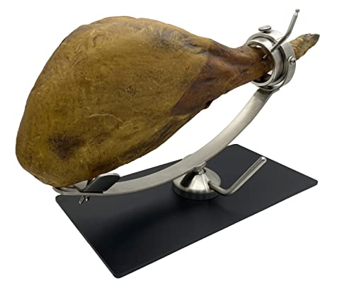 FERRETERIA LEPANTO Jamonero Giratorio, basculante y rotatorio 360 Grados, jamonero Profesional Multi-posicional (Base Negra)