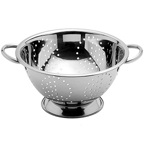 Arga - Colador de Cocina Con Pie de Acero Inoxidable - Escurridor Para Drenar Pasta, Verduras, Frutas y Arroz - 20 cm