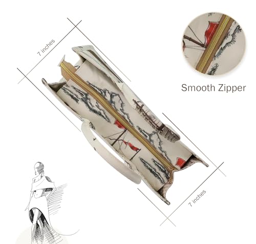 Image of Lyrovo Canvas Tote Bag for Women Purse Handbag