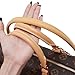 KIYOMIL Bag Genuine Vachetta Leather Shoulder Short Strap Replacement Fit for Graceful Damier or Speedy25 30 35 Bag Brown Straps Tan(Length:27.5in-BEESWAX)