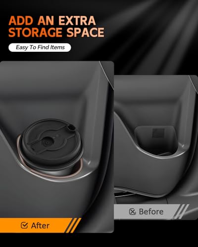 Image of CDEFG 2PCS for 2021-2025 2026 Toyota Sienna Rear Seat Door Side TPE Cup Holder Insert Pocket Center Console Organizer Storage Box Accessories Brown