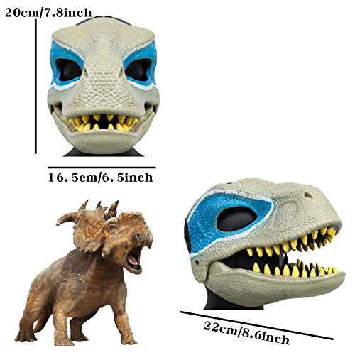 Dinosaur Mask Moving Jaw Hard Plastic Kids Open Mouth Latex Horror Dinosaur Headgear Halloween Party Cosplay Costume Scared Mask #TOP2