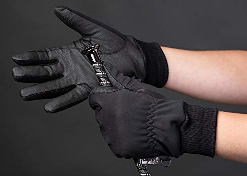 Gants d'hiver TopGrip noirs imperméables avec doublure thermique polaire