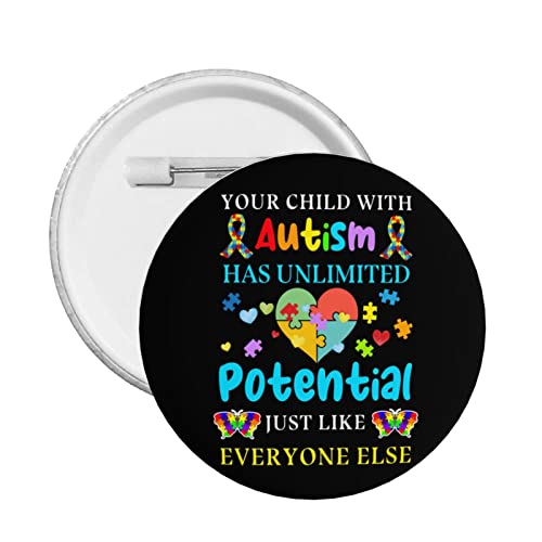 12Pcs Child Autism Awareness Pin 2.35 Inch Round Badge Pins Large Round Metal Button Pin Badge Kit For Hats Jackets Suits Shirts Backpacks Clothes #TOP11
