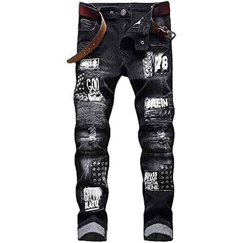 Men's Slim Fashion Ripped Straight Holes Stretchy Jeans