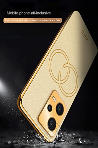 Image of Vaku Luxos Skylar Back Cover Case for Xiaomi Redmi Note 12 5G with Leather Pattern Design Gold Electroplated Soft TPU Cover| Shockproof Protective Case - Gold