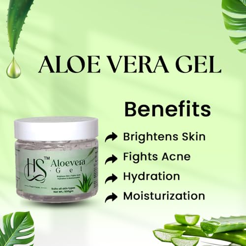 Image of Pure Aloe Vera Gel | Deep Hydration & Skin Soothing | Natural Moisturizer for Face, Hair & Body | 500 gm