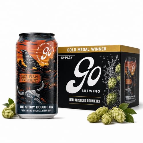 Image of Go Brewing Not Just Another Story Double IPA, NA Beer, 12 Pack (12 oz) | Small-Batch Craft Brew, Low-Calorie, Classic Ingredients, Bold Smooth Finish, Any Occasion