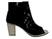 TOMS Women's Majorca Peep Toe Mid Calf Boot, Black Suede Perforated, 8.5 Medium US