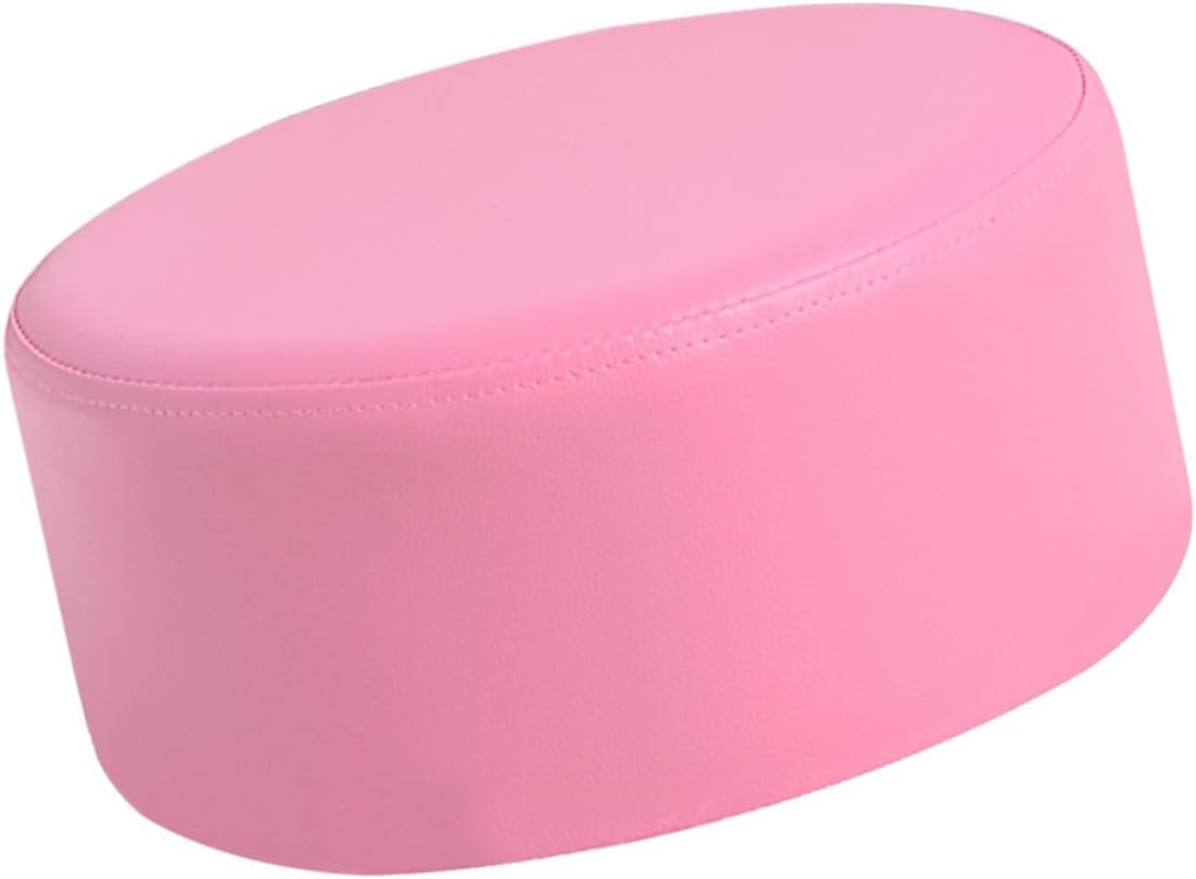 Homoyoyo ’s Pink Leather Round Step Stool 28x28x13cm Non-Slip Lightweight Footstool for ’ Bathroom, Bedroom, and Nursery Seating