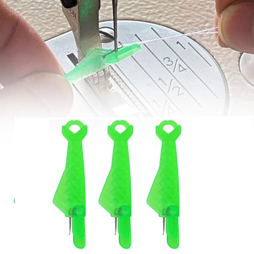 Automatic Sewing Needle Threader Fish Type Quick Needle Threaders for Hand Sewing Sewing Machine Needle Threader Tools Sewing Supplies - Designed for Sewing Lovers Alike (green-3pcs)