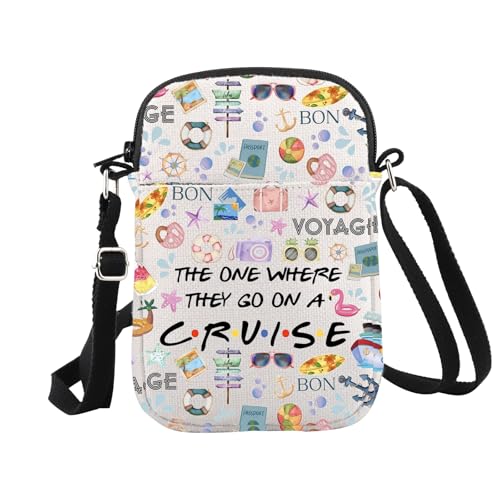 WCGXKO Cruise Trip Gift The One Where They Go On A Cruise Zipper Crossbody Bag