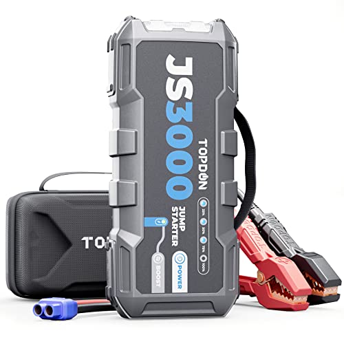Arrancador de baterias de coche TOPDON jump starter 12V 3000A para motor diesel o gasolina
