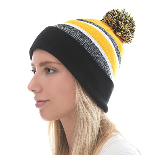 Winter Knit Beanie Hat with Pom Pom – Warm...