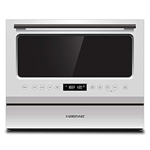 Farberware FCD06ASWWHC Countertop Dishwasher, 6 Piece, Glass Door White