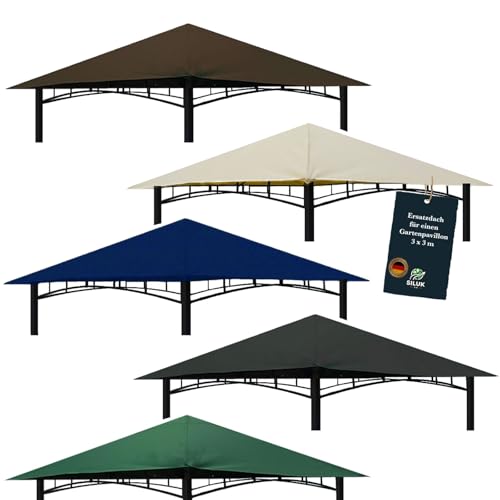 freigarten.de Techo de Repuesto para cenador de 3 x 3 m, Color Arena, Antiguo, Resistente al Agua, Material: Panamá PCV Suave, 370 g/m², extrafuerte, Modelo 3 (marrón)