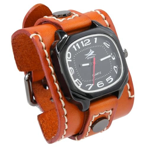 Montre homme cuir véritable punk gothique MINILUJIA pour affirmer son style urbain