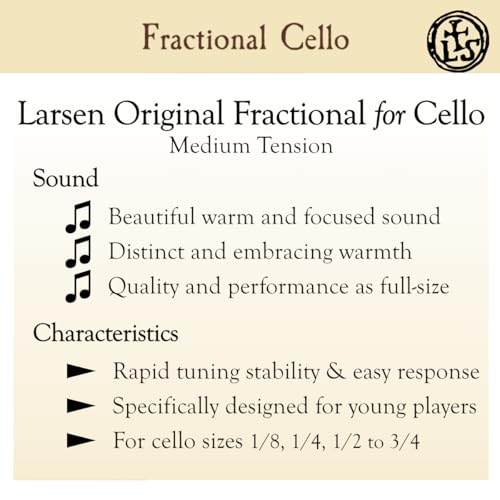 image for LARSEN STRINGS Larsen Original Cello Strings – 1/2 Size Medium Tensi
