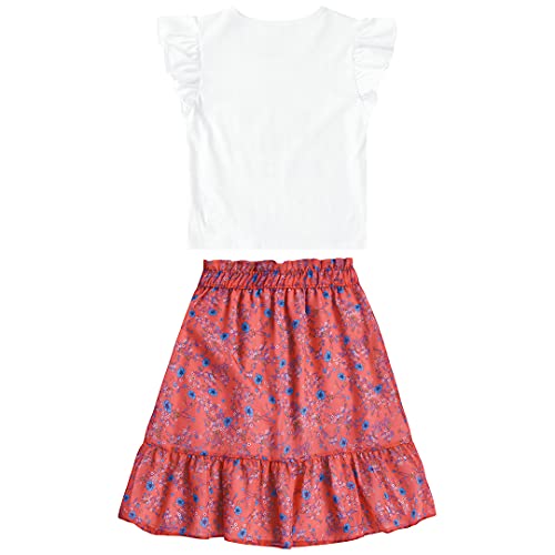 Conjunto blusa e saia em chiffon, Marisol, meninas, Vermelha, 10