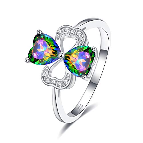 Emsione 925 Sterling Silver Plated Created Blue Topaz Womens Ring Best for Women Men, 9, Metal,Silver