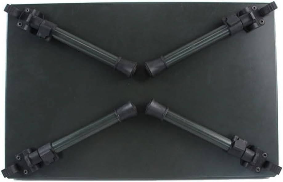 Carp Fishing Bivvy Table, Portable Bait Station with Adjustable Legs, Lightweight Foldable Bankside Table for Match Fishing Gear, Green Plastic Tackle Desk(Army Green L#)