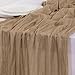 Socomi 3pcs Nude Brown Cheesecloth Table Runner Easter Spring Boho Rustic Gauze 120 inch 10FT Cheese Cloth Runner for Wedding Party Baby Shower Birthday Home Decor Holiday Decorations