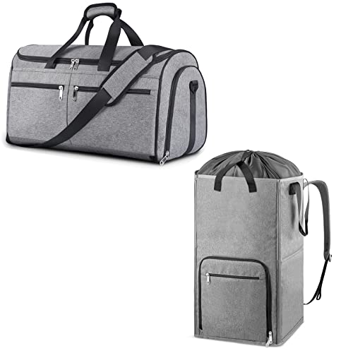 Carry on Garment Bag for Travel Business Trips and Extra Large 2 in 1 Laundry Hamper Bag, Perfect for Travel, Camp, College Dorm
