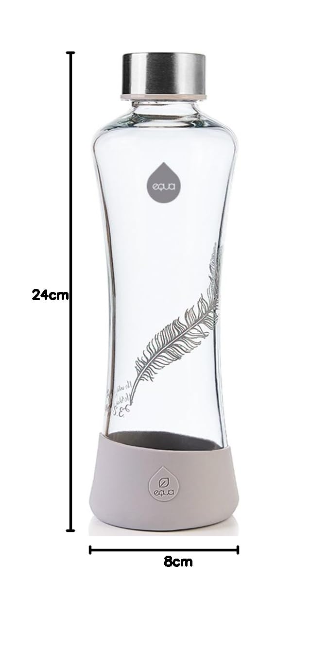 EQUA Szklana butelka, pióro, 550 ml