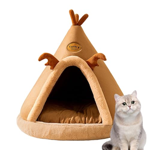 Casa para gatos – Tienda portátil para mascotas, refugio interior plegable, casa para perros de invierno, accesorios para cama de gatos, cojín suave para mascotas, espacio relajante para mascotas