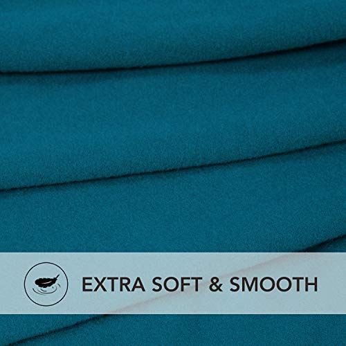 Purefit Super Stretch Sectional Couch Covers - 2 Pcs Spandex Non Slip Sofa Covers With Elastic Bottom For L Shape Sectional Sofa Couch, Great For Kid & Pet (3 Seat Sofa + 3 Seat Chaise, Peacock Blue) #TOP3