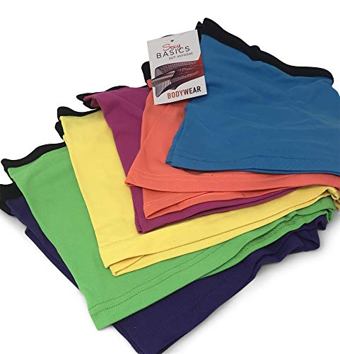 Sexy Basics Women's 6 Pack Modern Active Buttery Soft Boy Short Boxer Brief Panties (6 Pack- Neons, 2X) #TOP2