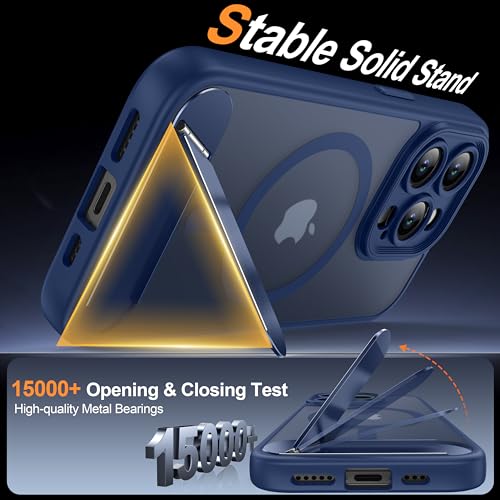 AMILIFECASES Magnetic Compatible with iPhone 15 Pro Case, [Built-in Kickstand][Full Camera Protection][Compatible with MagSafe][Anti-Fingerprint] Shockproof Phone Case for iPhone 15 Pro 6.1",Blue - image 3