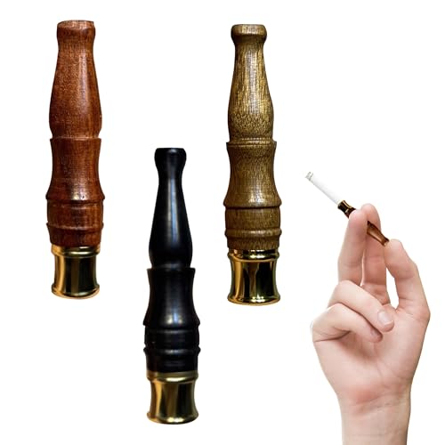 Holz Zigarettenspitze 3 Stück 6cm Zigarettenhalter Waschbarer Zigarettenhalter Damen Abnehmbar Zigarettenspitze Herren Zigarettenspitze Kurz Zigaretten Zubehör für Alle Abmessunge Zigaretten