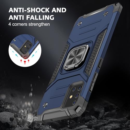 Coque Samsung Galaxy A51 antichoc avec protège-écran et béquille - Bleu
