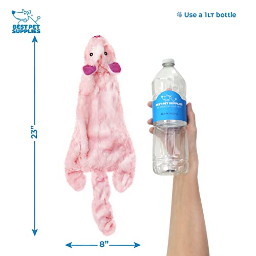 Image of Best Pet Supplies 2-in-1 Stuffless Squeaky Dog Toys with Soft, Durable Fabric, No Stuffing for Indoor Play, Holds a Plastic Bottle - Large (Duck, Deer, Monkey, Pig, Squirrel)